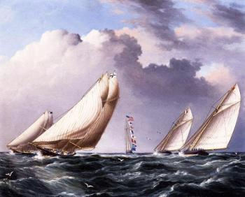 詹姆斯 E 巴特斯沃思 Yachts Rounding the Mark 詹姆斯 E 巴特斯沃思 Yachts Rounding the Mark